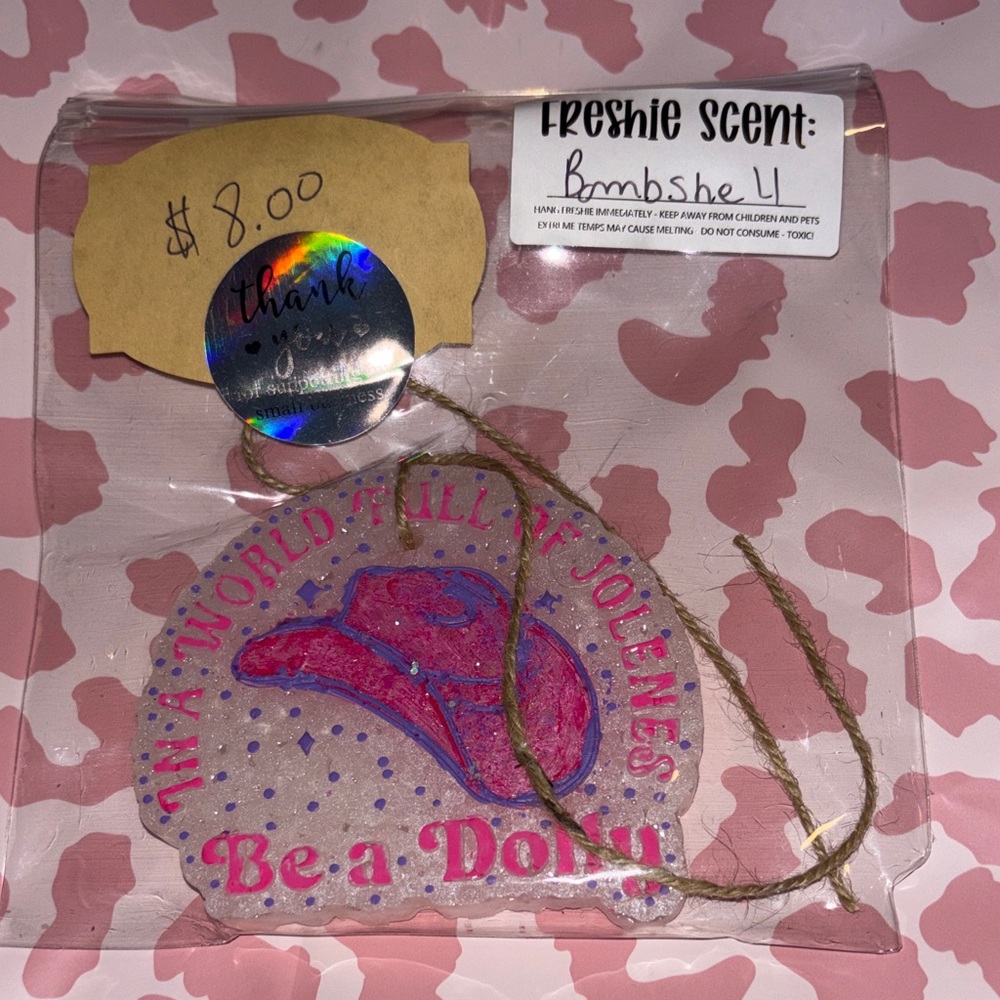 Pink Western Freshie Scented Air Freshener/ bombshell scented